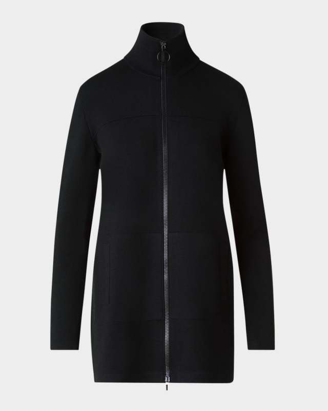 Merino Wool Milano Knit Zip Cardigan